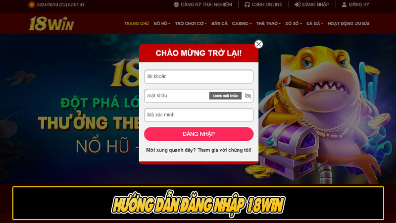 Hướng dẫn đăng nhập 18Win